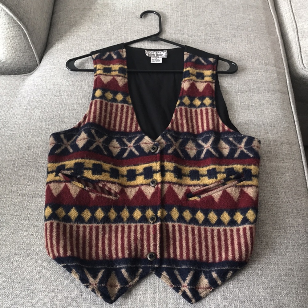 VINTAGE Wool Southwest Western Vest Medium